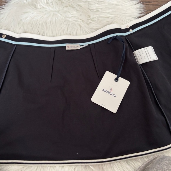 MONCLER Wraparound Mini Skirt logo-patch wrap tennis skirt Small S New NWT - Picture 10 of 15